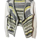 Anthropologie  Moth Women's Open Front Cardigan Sweater Cream Yellow Gray Small Photo 2