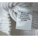 Milly  White Ribbed Knit Bell Sleeve Sweater Pullover Crewneck Women’s Petite S Photo 5