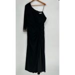 IEENA for MAC DUGGAL Formal Evening Gown Womens 16 One Sleeve Long Dress Holiday Black Photo 3
