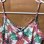 Poof! POOF MEDIUM SPAGHETTI STRAP TANK WITH LEAF Print Photo 1