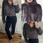 Urban Outfitters  Angela Fleece cropped quarter half zip gray s uo Photo 1