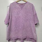 Source Unknown Womens Oversized Tshirts Tops Blouse Mineral Wash Exposed Seam Purple Size 3x Photo 2