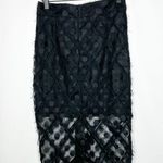 Milly  Black Lace Midi Pencil Skirt NWT in Size 4 Photo 5