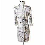 Missoni Wrap Silk Dress Purple Brown White Foilage V-Neck EU 44 / Medium / 6-8 Photo 9