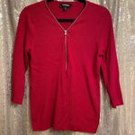 EXPRESS Red Ribbed Half Zip Stretchy Casual Sweater, XL Photo 0