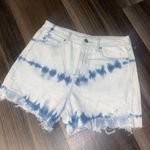 American Eagle  Outfitters White and Blue Tie-Dye Jean Shorts Photo 0