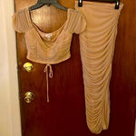 Privy Two Piece Beige Ruffle Dress Photo 0