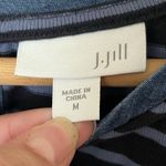 J.Jill Cotton Knit Striped Pullover Shift Dress Chambray Denim Hem Medium Photo 6