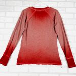 Harley Davidson Red Ombre Long Sleeve Top, Raw Hem, Eagle Logo, Biker Size Small Photo 7