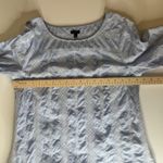 Talbots ‎ Womens Diamond Stripe Embroidered Top Size Medium Blue 3/4 Sleeve Boho Photo 8