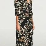 Ba&sh Crissy Leaf Print Wrap Midi Dress in Black Sz:1/Small Photo 15