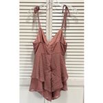 SheIn  Mauve Chiffon Romper Sheer Tie Straps Beads Lined‎ Size Medium Back Zip Photo 1