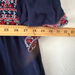 st. john's bay XXL Embroidered Peasant Top Blue Bohemian Blouse Lightweight Photo 5