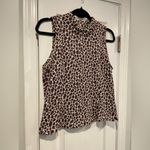 Akemi + Kin  Anthropologie Size S Burgundy Silver Knit Mock Neck Leopard Top Photo 3