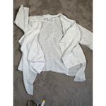 Color Me Cotton Linen Open Front‎ Cardigan Draped Lightweight White L Minimalist Size L Photo 3