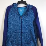 Nike  Hoodie Womens Large Blue Aqua Therma-Fit Hooded Full Zip Embossed Pockets Photo 0