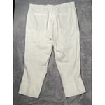 J Jill Pants Linen Stretch XL‎ White Cropped Pull On Slit Beach Resort Vacation Photo 9
