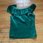 Vintage Marc Bauer Glamit Green Cap Sleeve Silk Blouse Size Small Photo 4