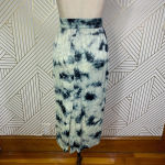 ZARA The Batik Tie Dye Midi Slip Skirt in Green Blue Size US XS Photo 6
