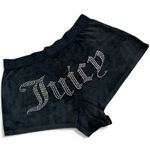 Juicy Couture Bling Velour Black Shorty Booty Shorts size Small Photo 0