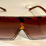 Light Brown Leopard Square Sunnies Sunglasses Brown Photo 0