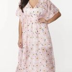 Unique Vintage NWT Pink Floral Burnout Chiffon Burton Caftan Dress | ONE SIZE Photo 1