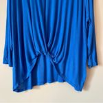 Iris  | Cobalt Blue Twist Front Long Sleeve T-shirt Sz 3X Photo 2