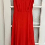 Betsey Johnson Orange Crepe Georgette Midi Dress Pinup Rockabilly Size 2 XS Photo 12