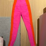 Beyond Yoga  Bright Pink and Orange Leggings Photo 3