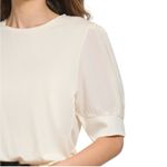 DKNY Elbow Sleeve Knit Top in Egg Nog, Size XL, New w/Tag Retail $69 Photo 5