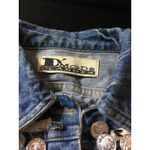D'Mode Classix Distressed Cropped DenimJacket Embellished CoinTrim Frayed Jean L Blue Size L Photo 9