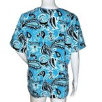 Denim & Co Shirt Women Large Blue Black Paisley Print Everyday Casual Athleisure Photo 2