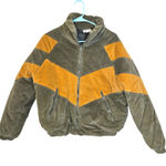 Fashion On Earth  Size Medium M Puffer Coat Green Yellow Mustard Cropped Photo 0