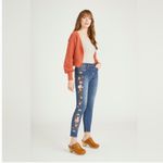 Driftwood  Jackie‎ Floral embroidered high rise skinny straight 26 Photo 1