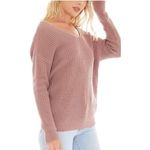 Love Tree  Color Block Cozy V-Neck Criss Cross Sweater Photo 3