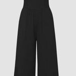 Women's Sleeveless Crew Neck Wide Leg Jumpsuit Black Photo 1