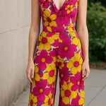 Feather & Find Boho Luxe Bewitched Floral Jumpsuit Pink Size XS Photo 0
