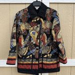 Vintage Sharon Young Sportswear Quilted Button Jacket Size Large Feathers Pocket Photo 0