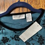 Carolyn Taylor NWT  for by Design Floral Blouse Medium Velvet Neckline Photo 6