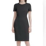 Calvin Klein Black Stretch Crepe Puff Sleeve Sheath Dress Size 8 Photo 2