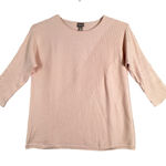 Chico's  Shirt Avery Pullover Boatneck Ribbed Knit Pink Pale Dogwood Size‎ Medium Photo 0