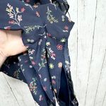 Everly Romper Women Size M Off Shoulder Mini V Neck Blue Floral Summer Casual Photo 4