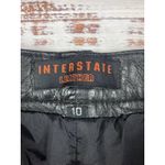 Interstate Leather Riding Moto Pants Black Raw‎ Hem High Waisted Straight Sz 10 Photo 2