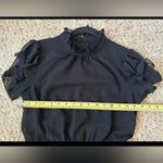 Vince Camuto  Chiffon Bodice Jumpsuit Size 2 Black Short Sleeve Mock Neck Photo 2