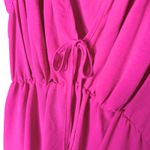SheIn  Curve Sleeveless Tie Front Ruffle Hem Mini Dress Size 0XL Boho Summer Pink Photo 3