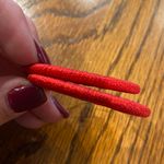 Red Thread Wrapped Hoop Earrings Photo 3
