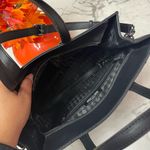 Karl Lagerfeld  Black and White Tote with Red Signature Photo 5