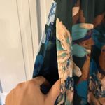 Nicole Miller Nicole Mille floral satin look smocked waist ruffle sleeve maxi dress small Photo 4