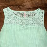 Xhilaration  Mint Green Lace and Pleated Sleeveless Top Photo 5
