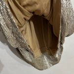 EXPRESS  Champagne Metallic Ruched Sleeveless Bodycon Mini Y2K Dress Size 10 Photo 6